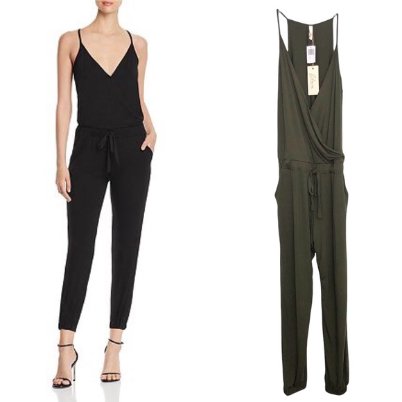 Elan Pants - Elan Olive Green V Neck Jumpsuit Jogger Sleeveless Women’s Size Medium NWT